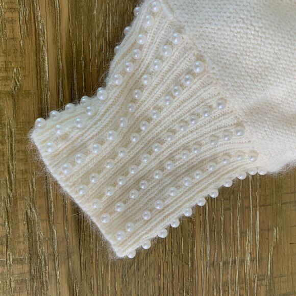Vintage Jubiana Stylist angora open front cardigan pearl beaded medium - Picture 7 of 10